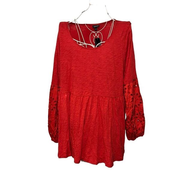 NEW WITH TAGS TORRID Beautiful Cotton Modal Slub Scoop Neck Eyelet Sleeve Inset - Picture 3 of 10